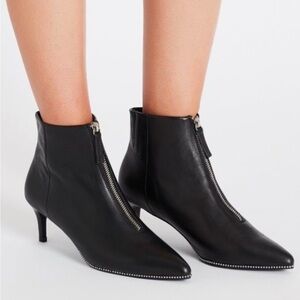 SOL Sana Felix Boots 37 US 6‎ Black Front Zip Studded Stilettoed Ankle Bootie